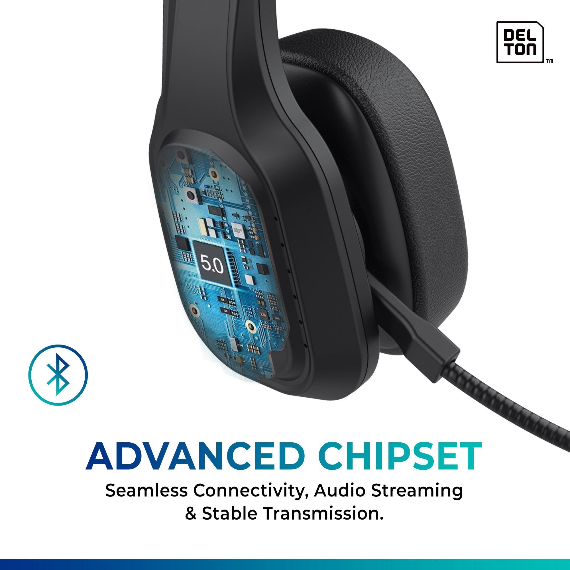 Delton Professional Wireless Computer Headset with Mic Wireless Headset - Tophatter Daily Deals